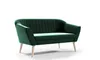 A green velvet sofa on a white background. Podgląd zdjęcia produktu