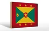 Holzschild Flagge Grenada 30x20cm Flag of Grenada Vintage Produktbild-Vorschau 1