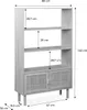 Libreria con canna ed effetto legno, 3 livelli, 2 ante, Anteprima dell’immagine prodotto 7