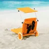 Casaria Chaise longue de plage Crête Orange transat pliable Voir les images du produit 2