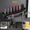 Nástěnný držák na fén a stylingové nástroje, bez vrtání Náhled obrázku produktu 3