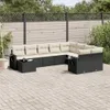 Design 10-tlg. Garten-Sofagarnitur mit Kissen Schwarz Poly Produktbild-Vorschau 1