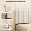 KUTAS Klassische Betten 140x200, Polsterbett Grau mit Produktbild-Vorschau 3