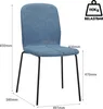 A blue chair with dimensions indicated by lines and text. Produktbild-Vorschau