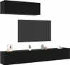 vidaXL TV-kast set, 3 stuks, zwart, eikenlook, houtvezel Productafbeelding-voorbeeld 3