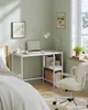 A corner of a bedroom with a desk, chair, and bed. Náhled obrázku produktu