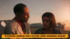 Two people are looking at each other, with a yellow banner at the bottom of the image. Produktbild-Vorschau