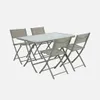 sweeek - Klappbarer Gartentisch aus Stahl + 4 Stühle - Produktbild-Vorschau 1