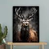 MuchoWow® - Leinwandbilder - Hirsch - Schwarz - Tier - Produktbild-Vorschau 4
