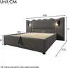 A diagram of a bed with dimensions indicated by lines and numbers. Anteprima dell’immagine prodotto