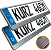 2 Stück Kennzeichenhalter kurz 46 cm Gold Chrom gebürstet Produktbild-Vorschau 1