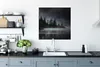 MuchoWow® Poster Wald - Nebel - Schwarz - Weiß 75x75 cm - Produktbild-Vorschau 3