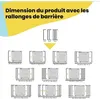 Diagrams showing different configurations and dimensions of a safety gate with extensions. Produktbild-Vorschau