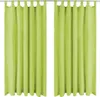 vidaXL Záclony Micro Satin 2 ks s pútkami 140×225 cm Zelená Náhľad obrázku produktu 4