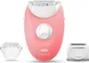 A pink Braun Silk-épil 3 epilator with two attachments shown against a white background. Náhľad obrázku produktu