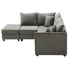 Divano angolare Merax 5 posti, divano letto con pouf Anteprima dell’immagine prodotto 5