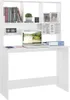 vidaXL Schreibtisch mit Regalen Hochglanz-Weiß 110x45x157 Produktbild-Vorschau 3