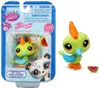 A product shot of a Littlest Pet Shop toy bird in its packaging, with a separate toy bird and accessory shown next to it. Podgląd zdjęcia produktu