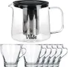 Vilde | Set da tè con teiera e 6 bicchieri - Vetro - 250 ML Anteprima dell’immagine prodotto 3