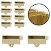 A set of beige plastic bed slat holders, with a close-up inset showing how they attach to wooden bed slats. Produktbild-Vorschau