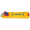A yellow JOKARI cable knife with blue accents and a red cap on a white background. Produktbild-Vorschau