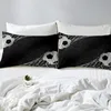 Bettwäsche-Set Fußball Motiv 155x220cm Schwarz Mikrofaser Produktbild-Vorschau 3