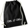 Huuraa Turnbeutel Mr. & Mrs. Schriftzug 12 Liter Black Produktbild-Vorschau 1