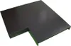 A dark gray L-shaped corner piece for a wall cap is shown from a diagonal top-down perspective against a white background. The underside of the piece is visible and appears to be green. Produktbild-Vorschau