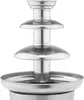 A close-up studio shot of a silver chocolate fountain. Podgląd zdjęcia produktu