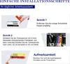 An instructional image showing steps for installing printer ink cartridges. Produktbild-Vorschau