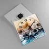 Wanduhr - Quadrat - Glasuhr - Abstraktion Wolken Berge - Produktbild-Vorschau 2