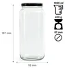 Glasbehälter 1000 ml mit Schwarzem Schraubdeckel – Ideal Produktbild-Vorschau 2