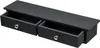 A black wall shelf with two open drawers and silver knobs, shown against a white background. Produktbild-Vorschau