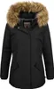 A black winter jacket with a fur-lined hood. Produktbild-Vorschau