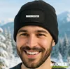 Huuraa Beanie Bademeister Schriftzug Black doppellagige Produktbild-Vorschau 2
