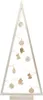 A white wooden Christmas tree frame decorated with LED lights and wooden ornaments. Náhled obrázku produktu