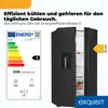 Exquisit SBS520-CF-040E, Stojací, Americká dvířka, Černá, 2 Náhled obrázku produktu 2
