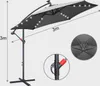 Parasol Izrielar 3 m gris avec éclairage LED, parasol de Voir les images du produit 2