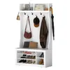 Garderobe mit Schuhbank, Kleiderschrank mit 9 Haken und Produktbild-Vorschau 3