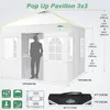 Gazebo da esterno 3x3 metri, bianco, impermeabile, Anteprima dell’immagine prodotto 3