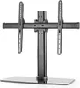 A black TV stand base with mounting arms, shown against a white background. Náhled obrázku produktu