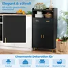 A black storage cabinet with gold accents is shown in a kitchen or dining room setting, with decorative elements and text overlays. Anteprima dell’immagine prodotto