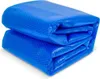 A folded blue solar cover for a round pool. Produktbild-Vorschau