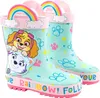 A pair of children's rain boots with Paw Patrol characters and rainbow designs. Náhled obrázku produktu