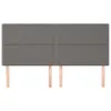 Kopfteil Grau 200x5x118/128 cm Kunstleder Produktbild-Vorschau 3