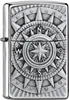 A close-up studio shot of a silver Zippo lighter with a compass emblem. Podgląd zdjęcia produktu