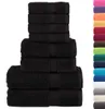 vidaXL 8 tlg. Premium-Handtuch-Set SOLUND Schwarz 600 g/m² Produktbild-Vorschau 1