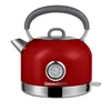 A red electric kettle with a built-in thermometer. Voir les images du produit