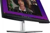 A close-up side view of a computer monitor displaying a video conference. Produktbild-Vorschau
