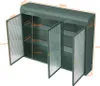 Wandschrank 90x20x70 cm Dunkelgruen 3-tueriger Glas + Produktbild-Vorschau 11